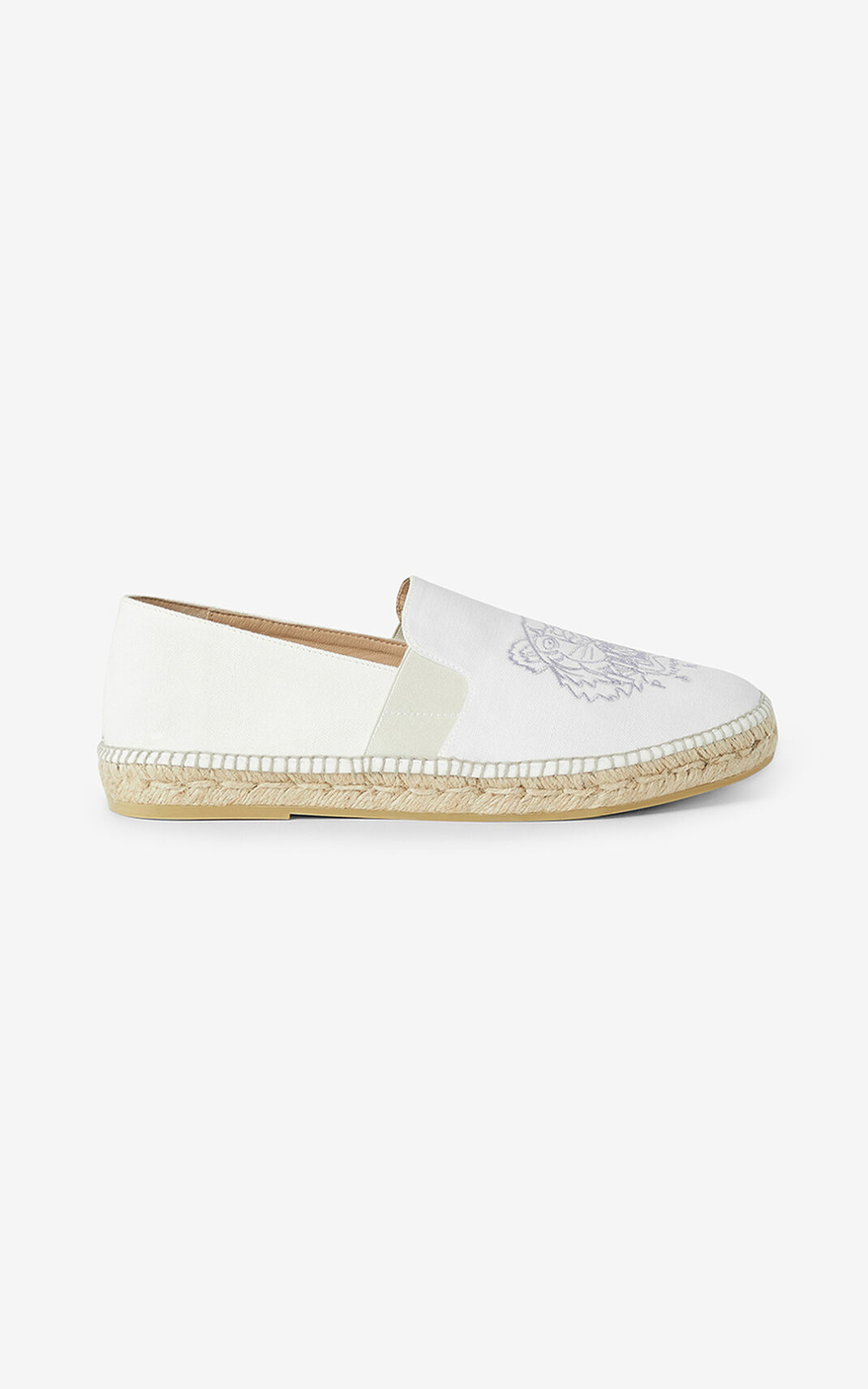 Kenzo Tiger elasticated Lærred Espadrilles Dame - Hvide DK-967032